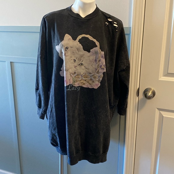 Lazy Oaf Dresses & Skirts - Lazy Oaf Basket O' Cats Sweater Dress